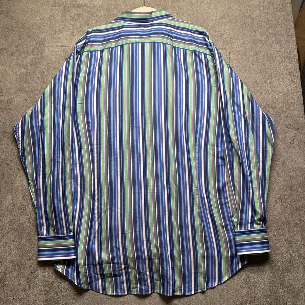 Etro Men's Multicolor Stripe Spread Collar Button Down‎ Shirt 46 Made in Italy - Picture 7 of 8